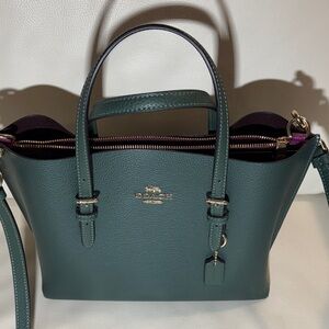 Coach Dark Green Leather Satchel